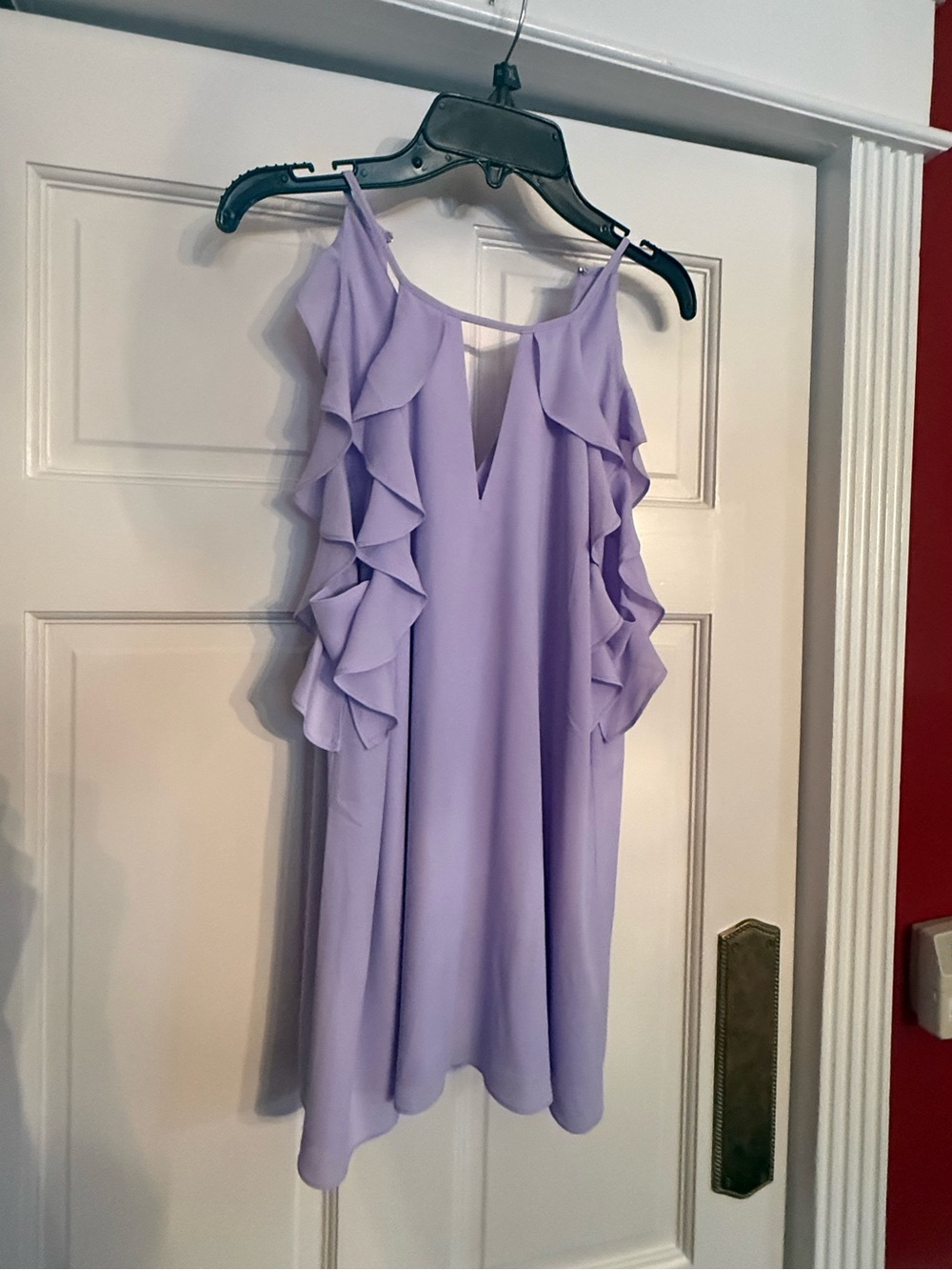 Lilly Pulitzer Lavender Ruffle Cold-Shoulder blouse